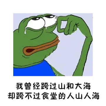 我曾经跨过山和大海，却跨不过食堂的人山人海！