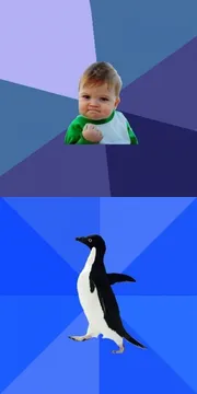 Success Kid socially awkward penguin combined