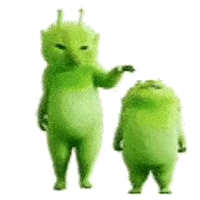 绿色外星小猫魔性跳舞gif