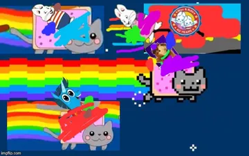 Add Yourself Riding on Nyan Cat with your Food, Soda and Blanket