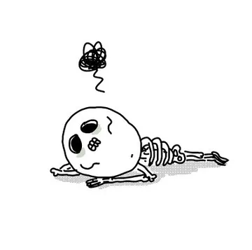 饿成骷髅了