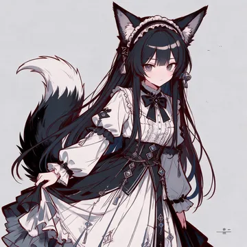 黑白狐耳 · GLM 娘立绘