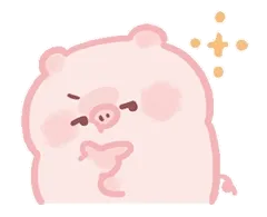 小粉猪回头 GIF