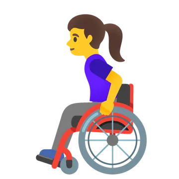 Woman in manual wheelchair