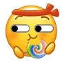 小黄脸吃棒棒糖