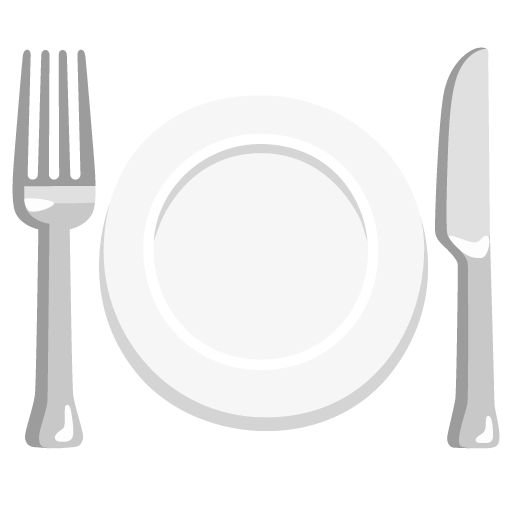 Fork and knife with plate