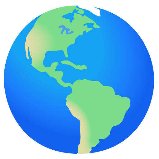 Globe showing Americas