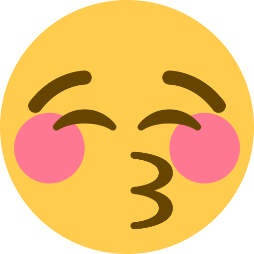 Kissing face with closed eyes