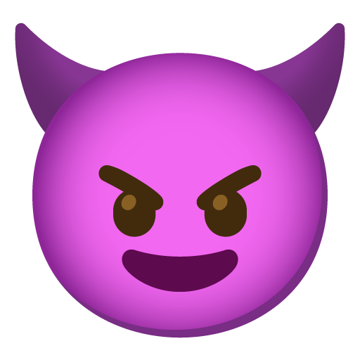 Smiling face with horns