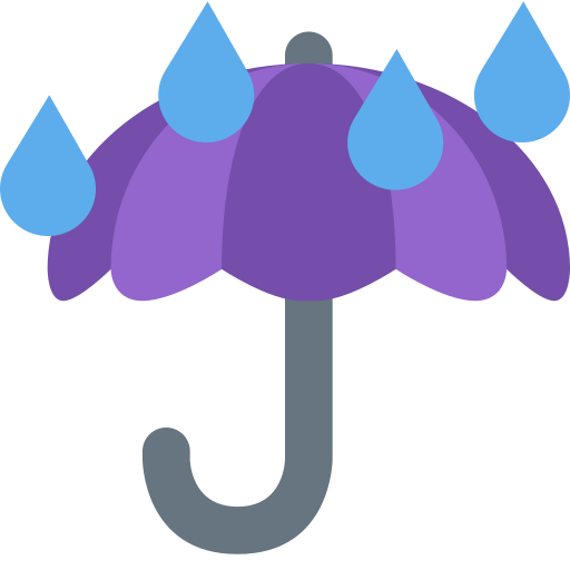 Umbrella with rain drops