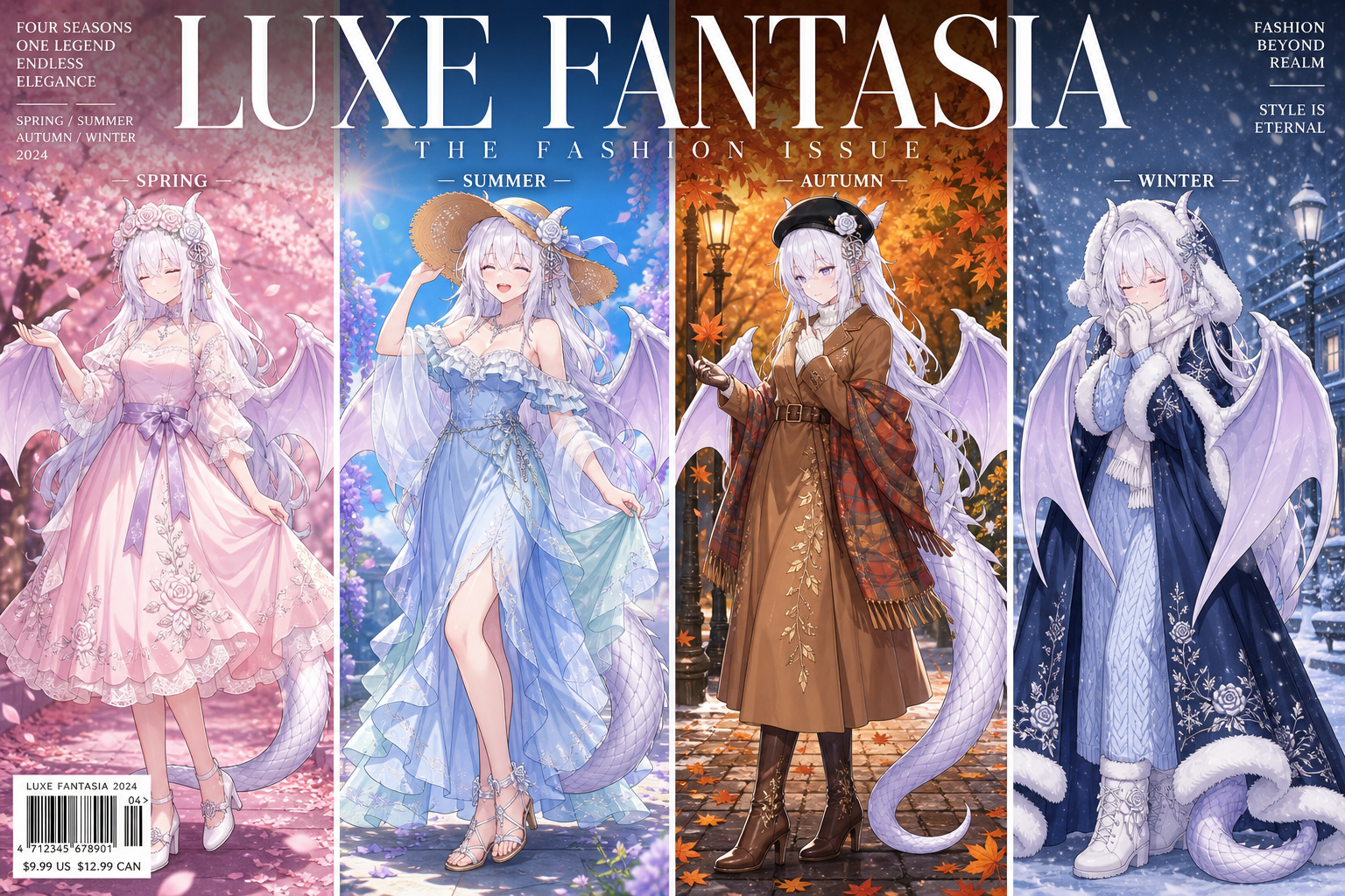 四季幻想 LUXE FANTASIA:银发龙翼少女的春夏秋冬封面