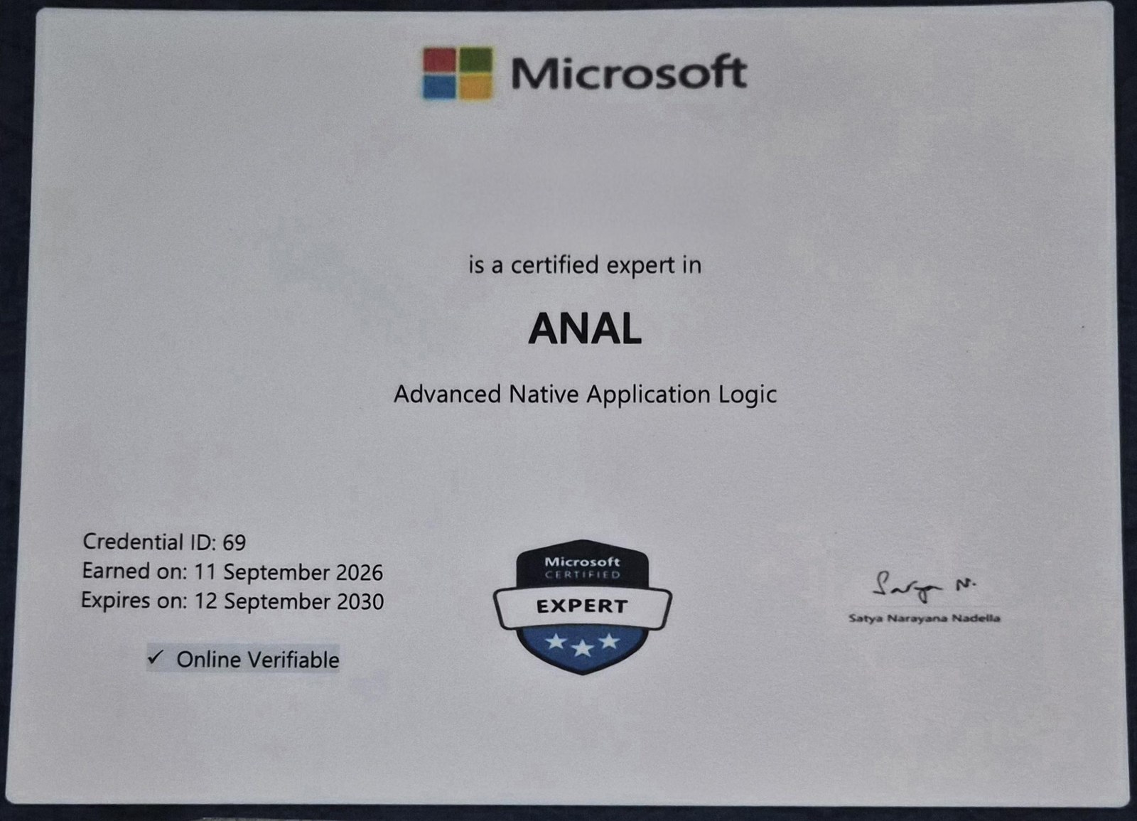 Microsoft Certified Expert