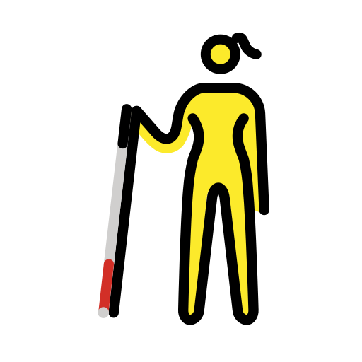 Woman with white cane