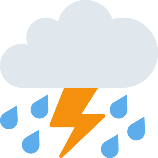 Cloud with lightning and rain