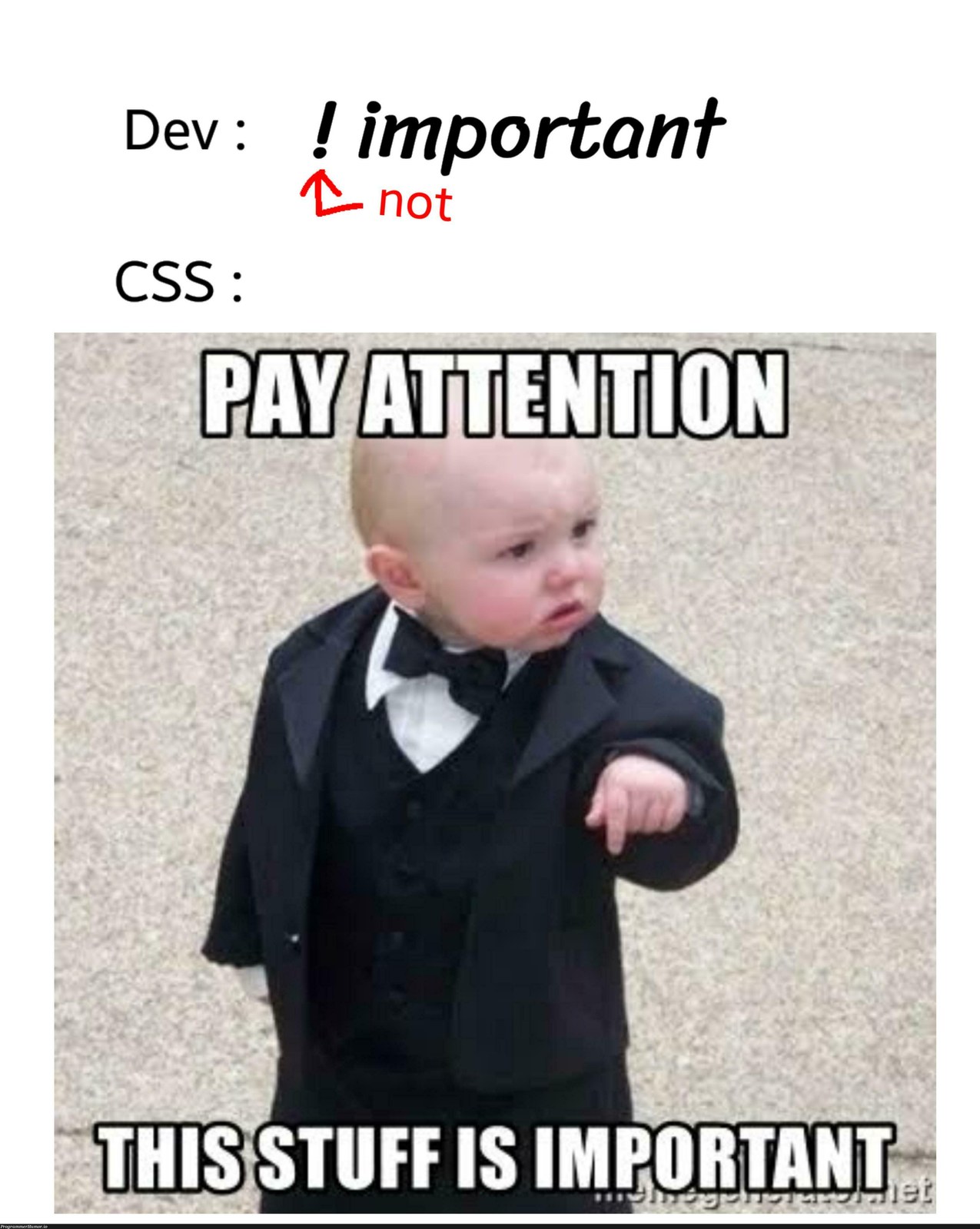 ! != ! for css