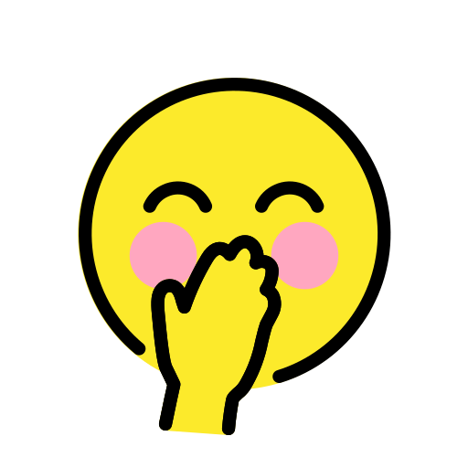 Face with hand over mouth