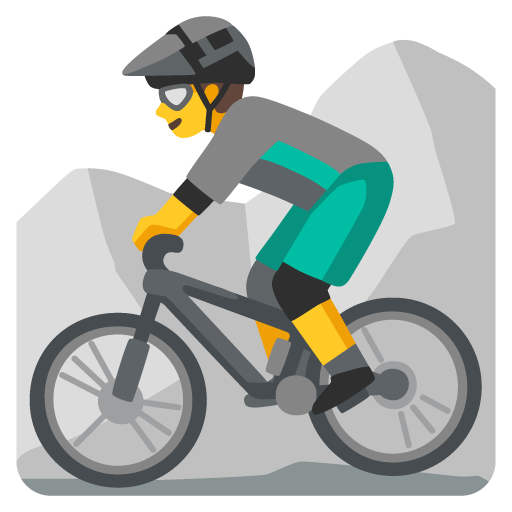 Man mountain biking