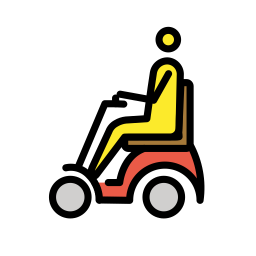 Man in motorized wheelchair