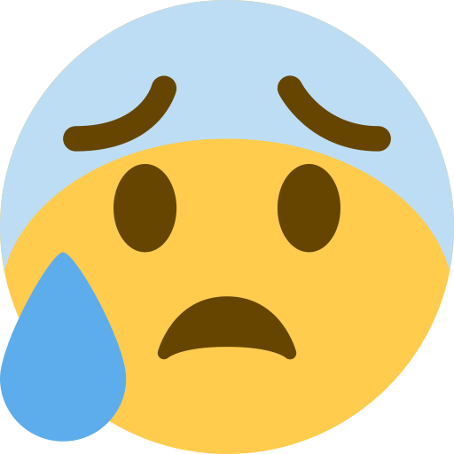 Anxious face with sweat