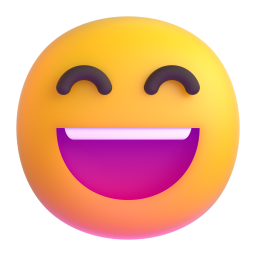Grinning face with smiling eyes