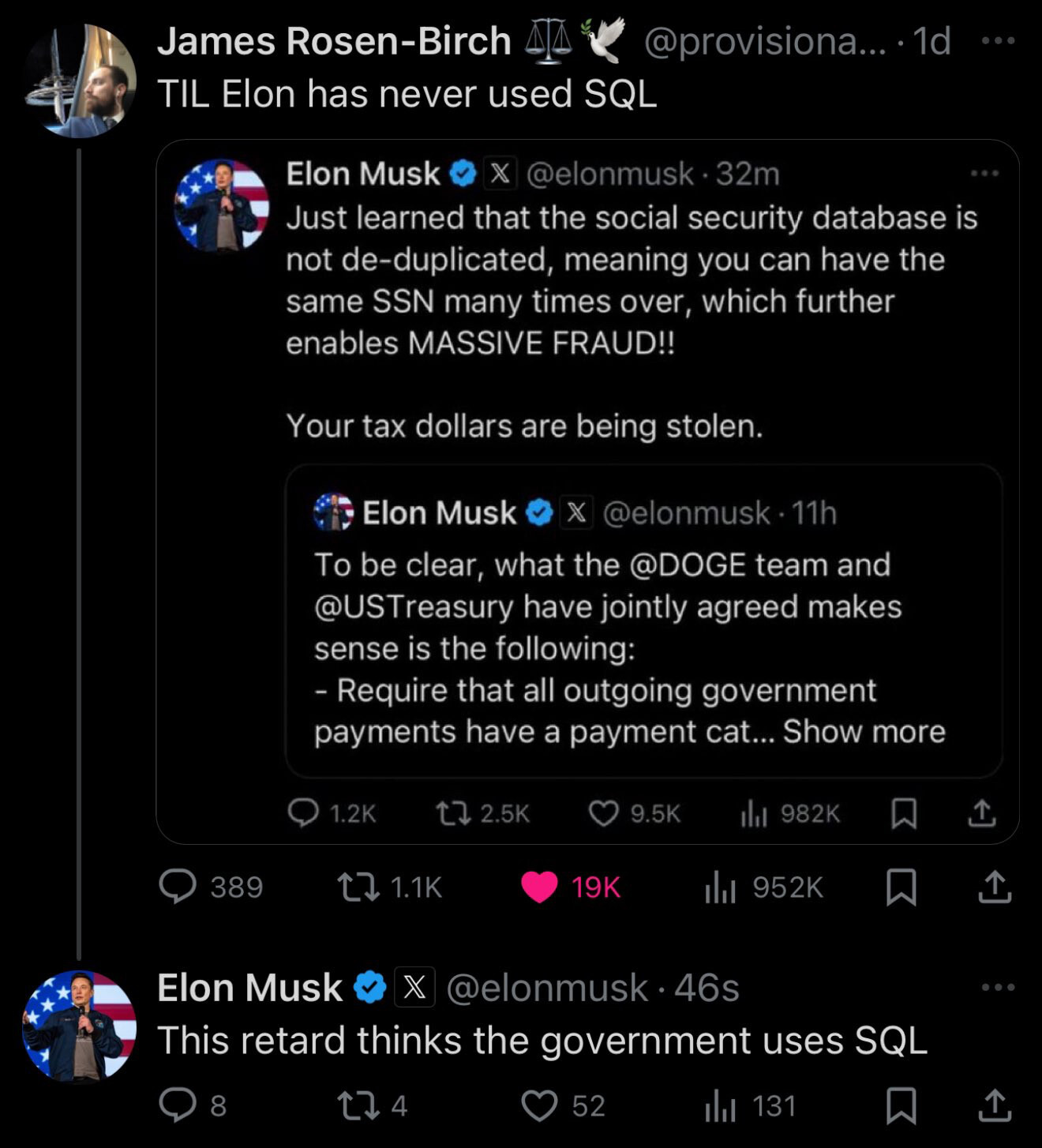 The Government Doesn't Use SQL