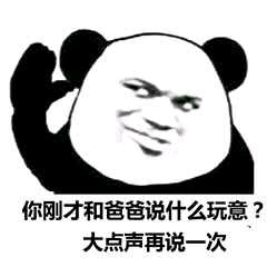 你刚才和爸爸说什么玩意?大点声再说一次!