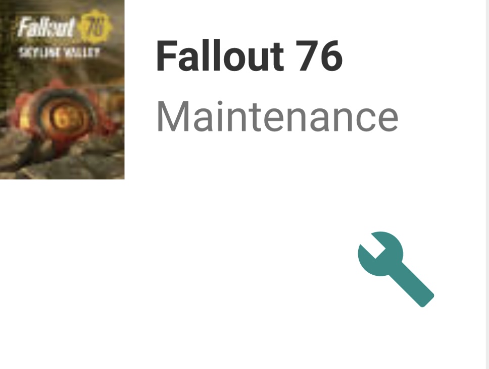 Fallout 76 Maintenance