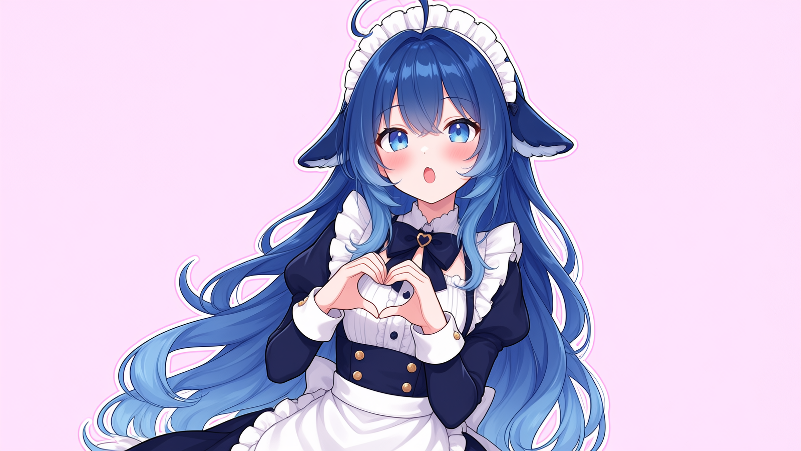 DeepSeek娘女仆装比心