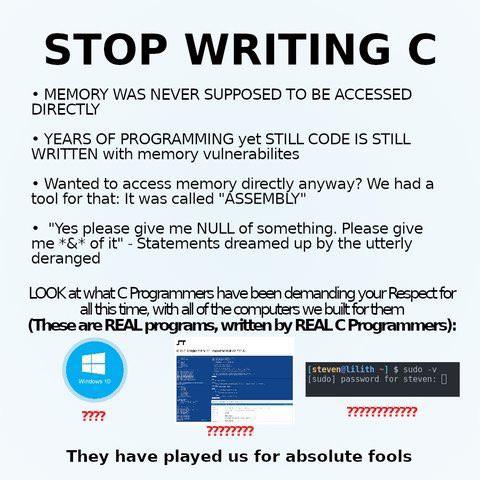 STOP WRITING C