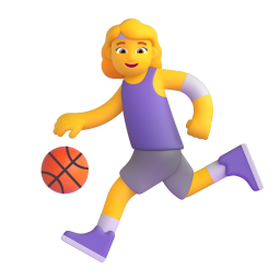 Woman bouncing ball