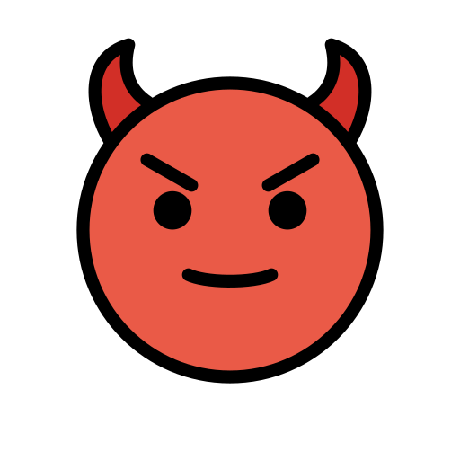 Smiling face with horns