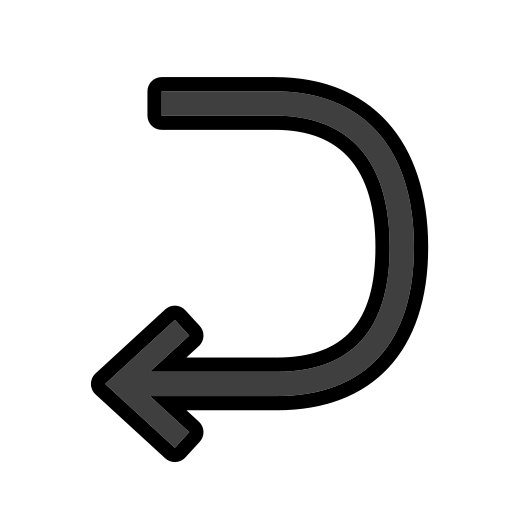 Right arrow curving left