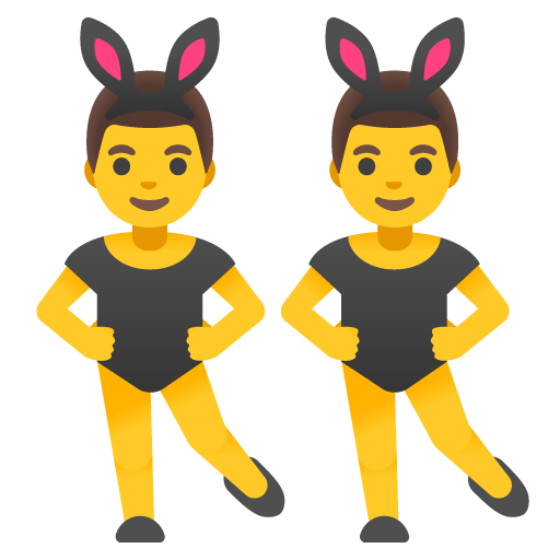 Men with bunny ears