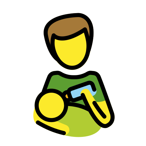 Man feeding baby